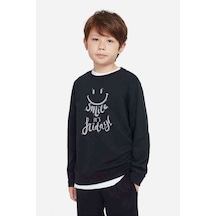 Tshirthane Cuma Günkü Metin Smile English Art Baskılı Unisex Çocuk Siyah Sw Siyah