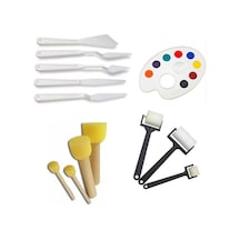 Resim Sanat Malzemeleri Rulo Ponpon Spatula Ve Palet Seti