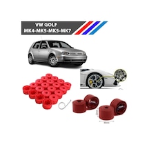 Otozet - Vw Golf Bijon Civata Kapağı Kırmızı Renk 20 Adetli Set 17mm 1k06011739b9