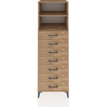 Kronos Dolap 2 Raflı 7 Çekmeceli 60x59x182 Çam-çam Çam