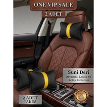 One Vıp Sale Honda Accord 2002-2007 Oto Koltuk Sarı Şerit Boyun Yastığı 2x Adet Model:otokoltuk-yastık4531
