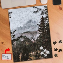 Sisli Gökyüzü Altında Orman 240 Parça Puzzle Yapboz Tablo-463084
