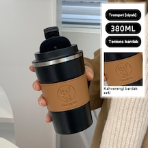 Velvettides Fincanı Yeni Taşınabilir Kahve Fincanı Termos Kupası Kız Öğrenci Yurdu Siyah Küçük Kahverengi Bardak Kılıfı