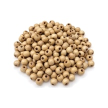 10 Mm Cilalı Ahşap Boncuk 250+ Adet, Yuvarlak Do Ğal Ahşap Boncuk,100 G,takı Ve Hobi Malzemesi