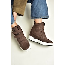 Fox Shoes V367856002 Kahverengi Süet Gizli Topuklu Cırtlı Spor Bot