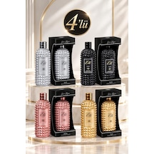 Eti Boutıqua Silver Black Bronze Gold Cam Şişe Butik Parfüm Kolonya 4 Lü 300ml Özel Set