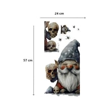 Gotik Cüce Ve Kafatası Halloween Duvar Sticker Seti Açık Bej