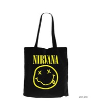Nirvana Logo Siyah Kanvas Bez Çanta Siyah