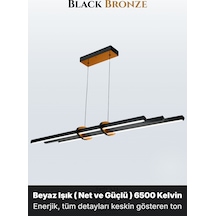 Cosmo Bronz Lineer Led Sarkıt Avize Kumandalı Dim Edilebilir Yukarı & Aşağı Işık Beyaz Işık