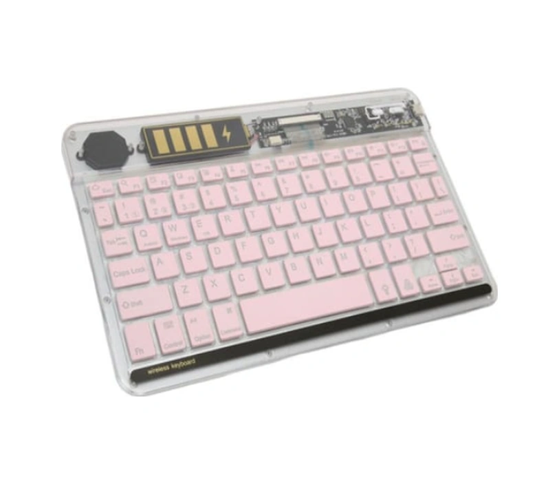 Zr612 Rgb Şeffaf Pembe Bluethooth Klavye