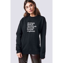 Riverdale Characters Name Baskılı Siyah Kadın Sweatshirt