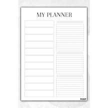 Zamansız Çok Amaçlı Günlük Haftalık Aylık Planlayıcı - A4 Ebat Yapılacaklar - 30 Yaprak - Planner - 2653 Çok Renkli