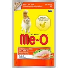Me-O Tavuk Pirinç ve Havuçlu Konserve Yetişkin Kedi Maması 80 G