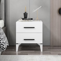 Kale Ayaklı Komodin 2ç - Beyaz