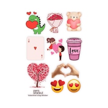 2 Adet Renkli Sevgililer Günü Özel Sticker Ve Hediyelik Sticker Seti Sevgililer Günü Yıl Dönümü Çok Renkli