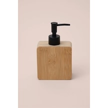 Premium Doğal Bambu Sıvı Sabunluk - Pompalı Ahşap Kare Sabun Dağıtıcı, Banyo Ve Mutfak Tezgâh Üstü Lüks Sıvı Sabun Şişesi 12 Izgara