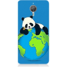 General Mobile Gm 5 Plus Uyumlu Yorgun Panda Ve Dünya Desenli Silikon Kılıf