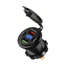 Dream011 Temel Siyah 120w Super Hızlı Şarj 2usb 2pd Dijital Voltaj Ekranlı Araç Şarj Cihazı 12 24v