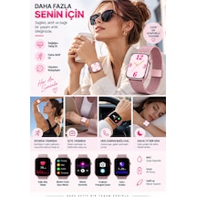 Günlük Kullanıma Uygun Akıllı Saat Arama Ve Bildirim Desteği Kadınalr İçin - Lisinya Pembe