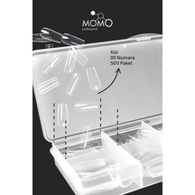 Momo Professional Soft Gel Tips Küt No:00 Tek Boy 50 Li Yedek Paket