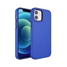 Zore İphone 11 Uyumlu Metal Çerçeve Ve Buton Tasarımlı Sert Nvth Botox Kılıf-saks Mavi