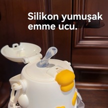 Maoyaya Sevimli Ördekçik Pembe Termos Bardağı - Renkli Ve Şık Pembe