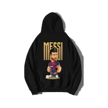 Brz Collection Unisex Oversize Messi Hoodie Siyah