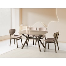 Venedik Cappuccino Mdf Lak Panel Açılır Mutfak Masa Takımı 80 130cm
