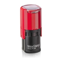 Mobi Stamps Yuvarlak Kaşe Printer Otomatik 24 MM Kırmızı-mavi-siy