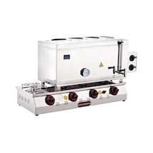 Işıkgaz Silverinox Lpg Tüp + Elektrikli 60 Litre 4 Demlikli Çay Kazanı