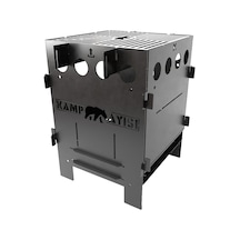 Kamp Ayısı Pyro Ateş Kutusu Portatif ve Katlanır Çok Yakıtlı Kamp Ocağı Çantalı Gri