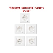 Viko Karre Topraklı Priz + Çerçeve 5'Li Set