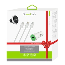 Soultech Araç Şarjı+3 Usb Kablo+araç Tutucu