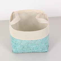 Humi 25x25x21 Cm Doğal Bambu M Sepet Mavi