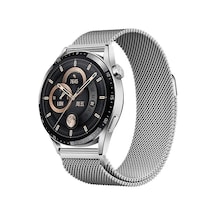 Huawei Gt2 42mm Tgco Band-12 20mm Metal Hasır Kordon-gümüş