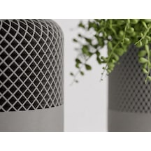 Bezos 3d Baskı Modern File Desenli Dekoratif Saksı - Minimal Çiçek Saksısı, Ev Ve Ofis Bitki Saksısı-gri Ventra Standart