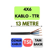 Öznur 4x6 Ttr Kablo Metre Seçenekli Siyah - 13 Metre