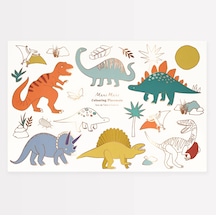Meri Meri - Dinosaurs Colouring Placemats - Dinozorlar Boyama Amerikan Servisleri X8