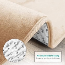 Clark Banyo Halıları, Ultra Yumuşak Kaymaz Ve Emici, Kadife Hafızalı Köpük Banyo Paspası Set - 20 X 32/17 X 24/19 X 24, Krem Açık Ceviz
