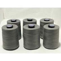 Gri İplik Dikiş İplik 6'lı Set Dikiş İpliği 50 Numara 5000mt Polyester