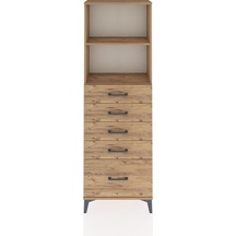 Arges Dolap 2 Raflı 5 Çekmeceli 60x30x182 Çam-çam Atlas Çam