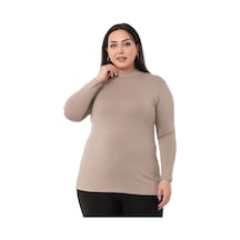 Disentis Büyük Beden Yarım Balıkçı Uzun Kollu Viskon Vizon Body Vizon