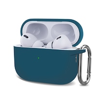 Microsonic Airpods Pro 2.nesil Kılıf Askılı Mat Silikon Koyu Mavi