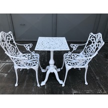 Aluminyumdokumcu Kıvırcık Sandalye 50 Çap Kare Masa