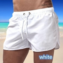 Jmsstore Erkek Çabuk Kuruyan Plaj Mayo Şort - Beyaz