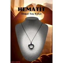 Sertifikalı Hematit Doğal Taş El Işçiliği Kalp Kesim Kolye Çok REnkli