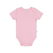 Civil Baby Düz Renkli Kısa Kol 3-9 Ay Çıtçıtlı Badi - Pembe 9-12 Ay Pembe