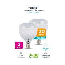 20w Kristal Tasarruflu E27 Beyaz Işık Torch Led Ampul 2 Adet 2 Adet