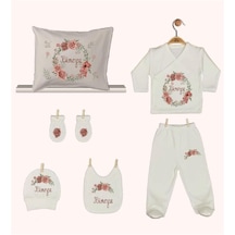 Pia Baby Gl 1937-08 İsme Özel Yastık Zıbın Set Krem