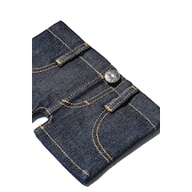 Just In Case Just Mini Denim Şort Cüzdan Gerçek Denim Kumaştan El Yapımı Tasarım Cüzdan 6 Kartlık Ve Nakit Bölmeli Unisex Mini Cüzdan İndigo